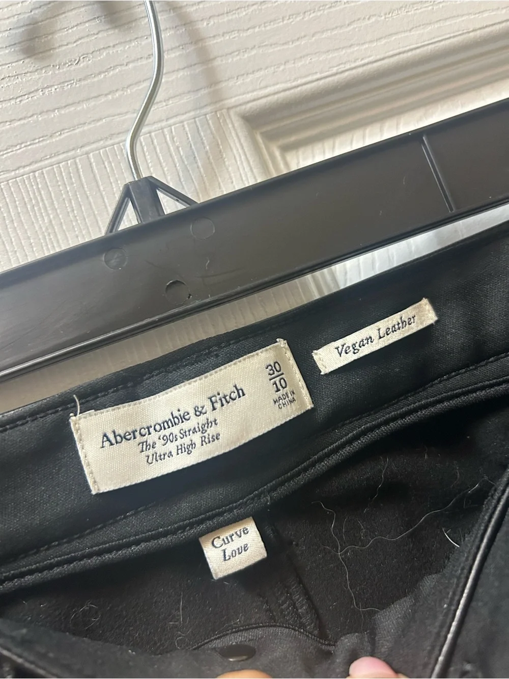 Abercrombie & Fitch Black Vegan Leather Straight Leg Pants
